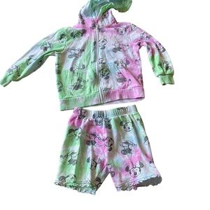 Disney Junior Minnie Hoodie and Shorts Sweat Set Size 6